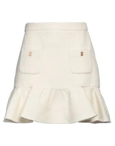 Sandro Woman Mini Skirt Ivory Size 8 Cotton, Wool, Synthetic Fibers, Polyacrylic, Alpaca Wool In White