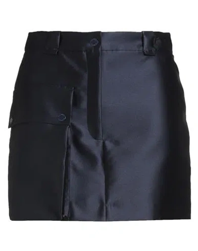 Sandro Woman Mini Skirt Midnight Blue Size 10 Polyester, Silk