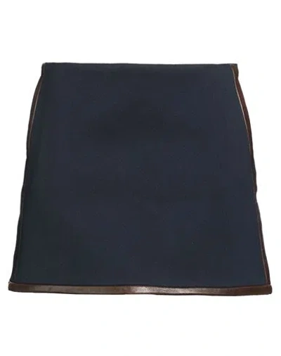 Sandro Woman Mini Skirt Midnight Blue Size 2 Polyester, Viscose, Elastane, Lambskin