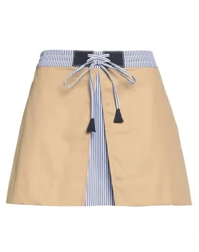 Sandro Woman Mini Skirt Sand Size 4 Cotton In Brown