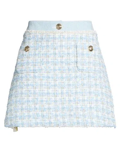 Sandro Woman Mini Skirt Sky Blue Size 6 Polyester, Acrylic, Metallic Fiber, Cotton
