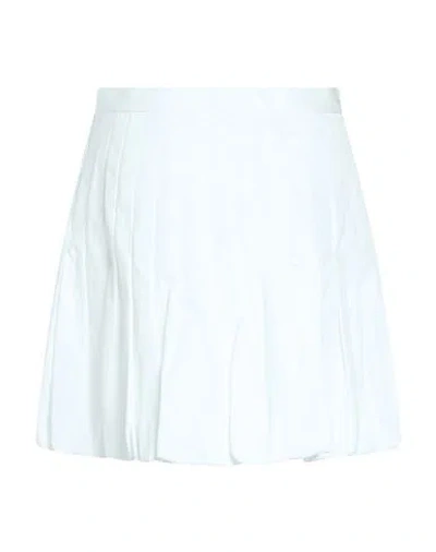 Sandro Woman Mini Skirt White Size 2 Cotton In Blue