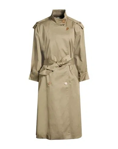 Sandro Woman Overcoat & Trench Coat Khaki Size 2 Cotton, Elastane
