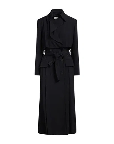 Sandro Woman Overcoat & Trench Coat Midnight Blue Size 10 Viscose