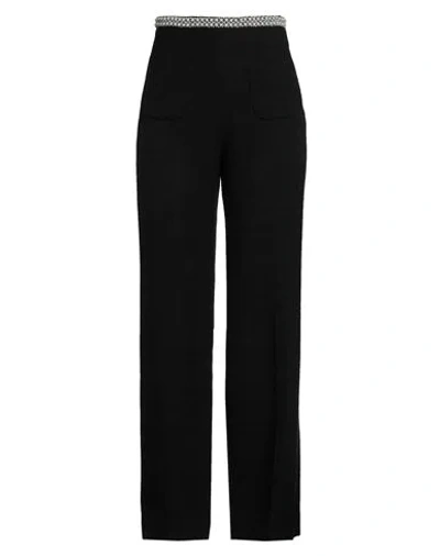 Sandro Woman Pants Black Size 10 Cotton, Viscose, Acrylic, Polyamide, Polyester