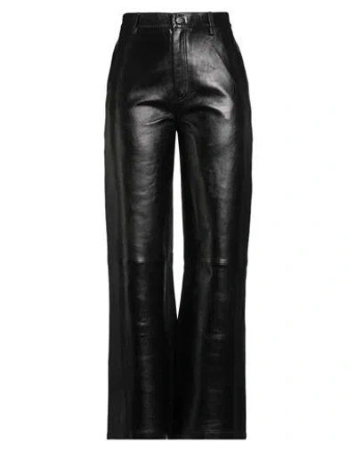 Sandro Woman Pants Black Size 10 Lambskin