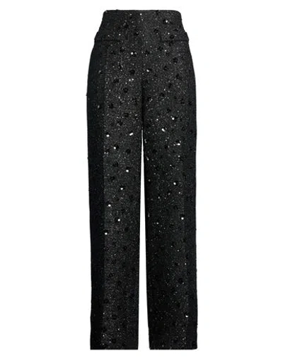 Sandro Crystal-embellished Herringbone Wool-flannel Straight-leg Pants In Blue