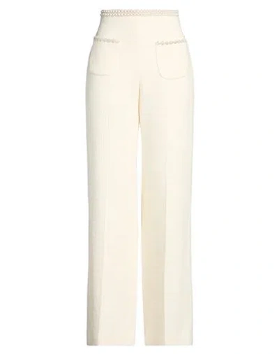 Sandro Woman Pants Cream Size 10 Cotton, Viscose, Acrylic, Polyamide In Neutral