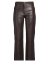 Sandro Woman Pants Dark Brown Size 8 Polyester, Elastane