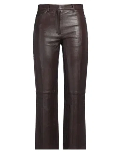 Sandro Woman Pants Dark Brown Size 8 Polyester, Elastane