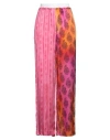 Sandro Womens Roses Dual Graphic-print Wide-leg Mid-rise Woven Trousers In Pink