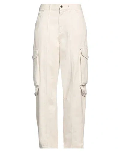 Sandro Woman Pants Ivory Size 10 Cotton In White
