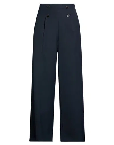 Sandro Woman Pants Midnight Blue Size 10 Polyester, Virgin Wool
