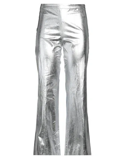 Sandro Woman Pants Silver Size 8 Cotton, Linen, Polyurethane
