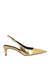 Sandro Woman Pumps Gold Size 6.5 Leather In Gold