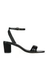 Sandro Woman Sandals Black Size 5.5 Leather In Black