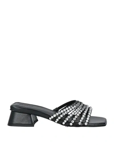 Sandro Woman Sandals Black Size 6.5 Leather