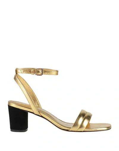 Sandro Woman Sandals Gold Size 6.5 Leather