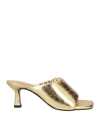 Sandro Woman Sandals Gold Size 6.5 Leather In Gold