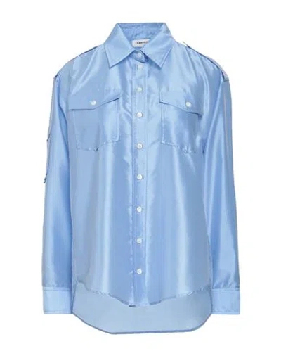 Sandro Woman Shirt Azure Size 3 Polyester, Silk In Blue