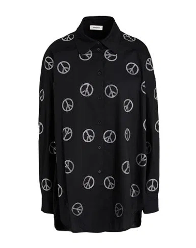 Sandro Woman Shirt Black Size 3 Cotton