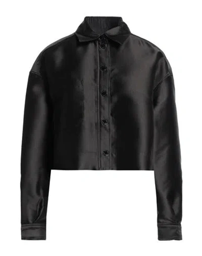 Sandro Woman Shirt Black Size 2 Polyester, Silk