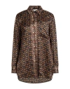 Sandro Woman Shirt Black Size 3 Viscose In Brown