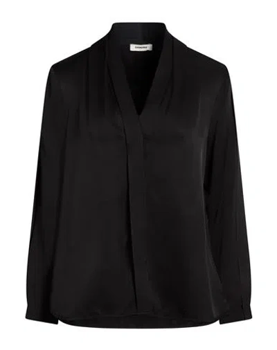 Sandro Woman Shirt Black Size 3 Viscose