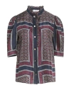 Sandro Woman Shirt Brown Size 3 Silk In Multi