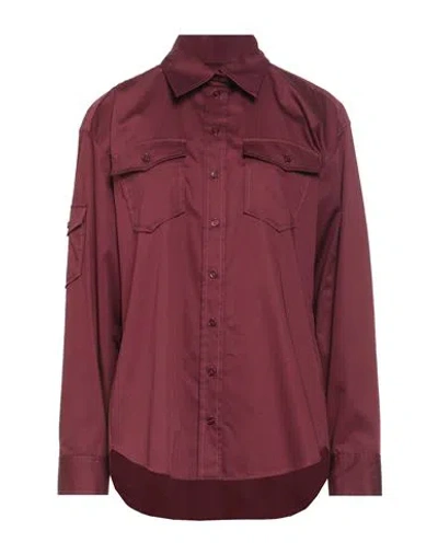 Sandro Woman Shirt Burgundy Size 3 Cotton In Red