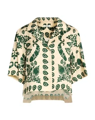 Sandro Woman Shirt Cream Size 4 Viscose In Multi