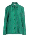 Sandro Woman Shirt Green Size 3 Silk In Green