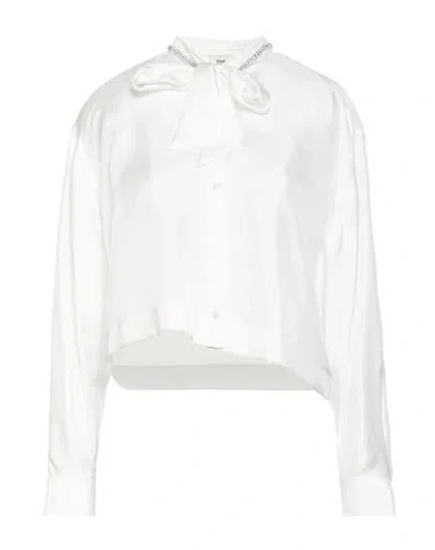 Sandro Woman Shirt Ivory Size 3 Silk In White