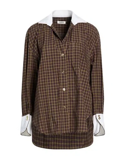Sandro Woman Shirt Khaki Size 0 Cotton In Brown