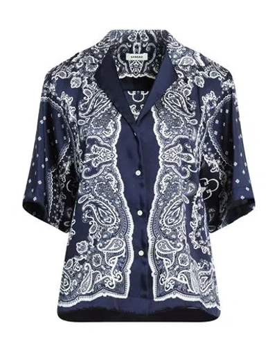 Sandro Woman Shirt Navy Size 2 Polyester In Blue