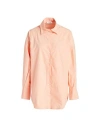 Sandro Woman Shirt Salmon Pink Size 3 Cotton In Pink