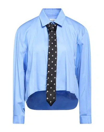 Sandro Woman Shirt Sky Blue Size 0 Cotton