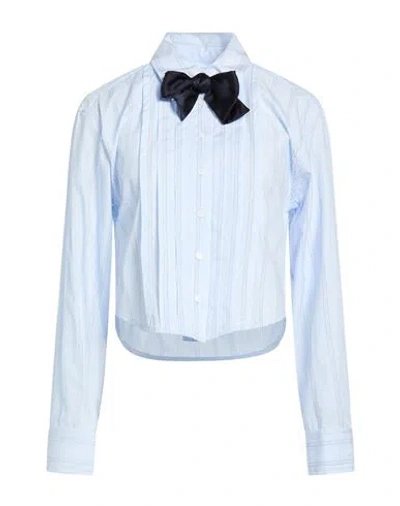 Sandro Woman Shirt Sky Blue Size 0 Cotton In Multi