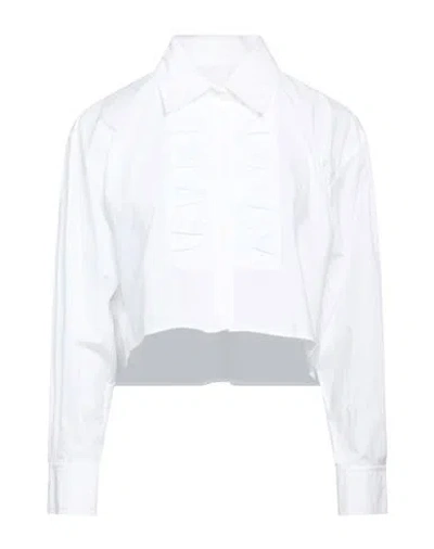 Sandro Woman Shirt White Size 0 Cotton In Multi