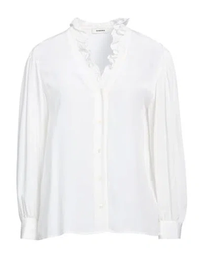 Sandro Woman Shirt White Size 1 Silk In Transparent