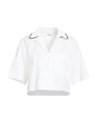 Sandro Woman Shirt White Size 4 Cotton