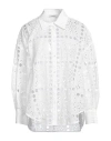 Sandro Woman Shirt White Size 4 Polyester, Cotton In White
