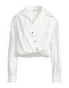 Sandro Woman Shirt White Size 4 Viscose, Linen, Polyamide In White