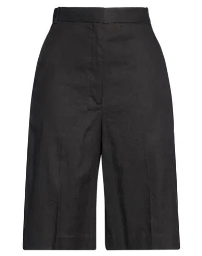 Sandro Woman Shorts & Bermuda Shorts Black Size 10 Linen, Cotton, Elastane