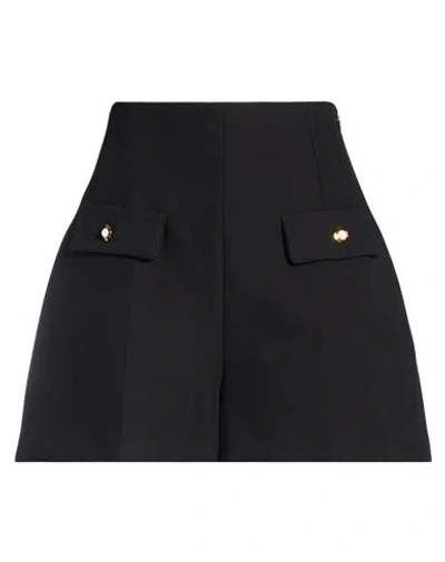 SANDRO SANDRO WOMAN SHORTS & BERMUDA SHORTS BLACK SIZE 10 POLYESTER, ELASTANE