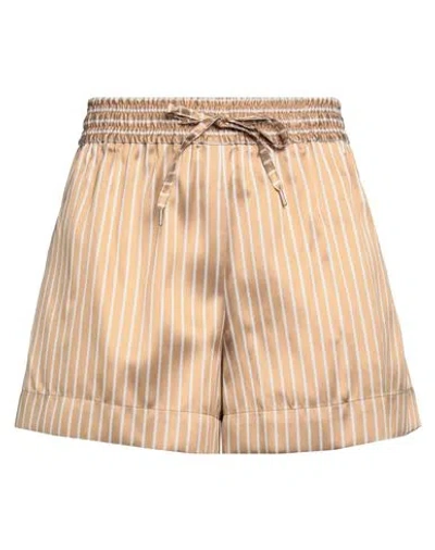 Sandro Woman Shorts & Bermuda Shorts Camel Size 10 Polyester, Silk In Beige