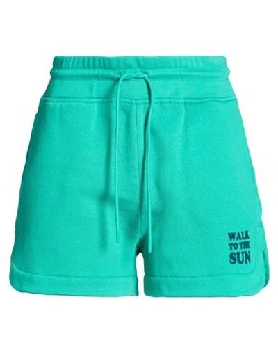 Sandro Woman Shorts & Bermuda Shorts Green Size 10 Cotton