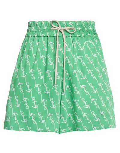 Sandro Woman Shorts & Bermuda Shorts Green Size 10 Polyester, Viscose