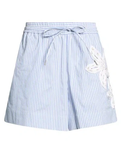 Sandro Woman Shorts & Bermuda Shorts Light Blue Size 10 Cotton, Elastane
