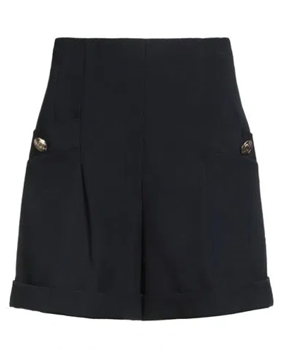 Sandro Woman Shorts & Bermuda Shorts Midnight Blue Size 10 Polyester, Virgin Wool